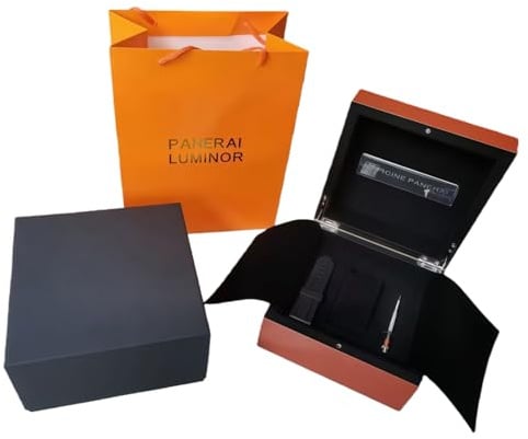 ROUREOX Singolo Orologio Presentazione Scatola Completo Imballaggio Set Esterno Cartone Trasporto Borsa Cinturino Cambio Strumento Kit Custodia per Panerai