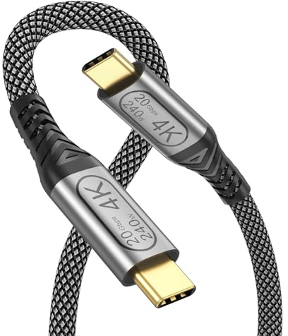 PEAKLIFT USB-C auf USB-C Kabel 1 m, 240W/20Gbps USB 3.2 Gen2 x2, kompatibel mit Thunderbolt 3, Schnellladung & 4K@60Hz Videoübertragung für Laptop, Monitor, Handy, Steam Deck, Tablet, SSD, Hub, Kamera