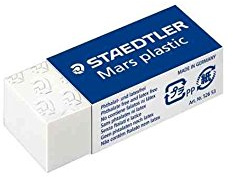 Staedtler Radiergummi, Kunststoff, Mars Plastic, Mini, Weiß, 6 Stück