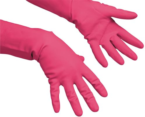 Vileda Guanti Di Fine Rosso Multipurpose, Taglia L (8,5-9)