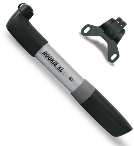SKS GERMANY ROOKIE XL SILVER Hochleistungs-Fahrradpumpe (Fahrradzubehör mit umkehrbarem Ventilkopf für alle Ventile, robust und leistungsstark, max. Druck: 5 bar / 73 PSI), silber