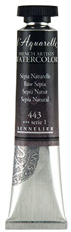 SENNELIER L'Aquarelle French Watercolor, 21ml Tube, S1 Raw Sepia