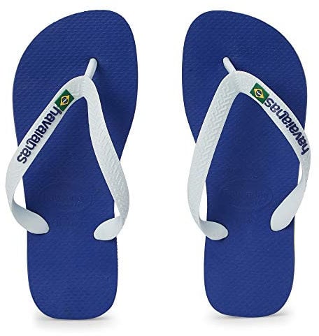 Havaianas - Brasil Logo, ikonische, bequeme und langlebige Badelatschen mit Brasilien- Flagge und rutschfester Sohle mit farbigen Streifen, Unisex-Erwachsene