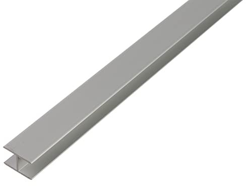 Alberts 030593 H-Profil | selbstklemmend | Aluminium, silberfarbig eloxiert | 2000 x 12,9 x 22 mm