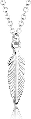 Elli Halskette Damen Feder Anhänger Boho in 925 Sterling Silber