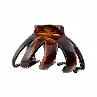 Righe e Pois - pinza per capelli a polpo misura media 6 cm marrone tartarugato - PINZA CM 06 POLPO DEMI - pinza per capelli da chignon colore marrone tartarugato