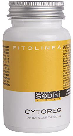 Cytoreg - Integratore Alimentare - con Vischio, Curcuma, Quercitina, Spirulina e Aloe - Azione Antiossidante, per il Fisiologico Metabolismo Cellulare - 70 Capsule