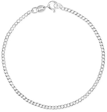 modabilé Armband 925er Sterling Silber (16cm 1,85mm breit) Silberarmband Panzerkette 925 ohne Anhänger Armkette für Frauen Silbernes Armkettchen