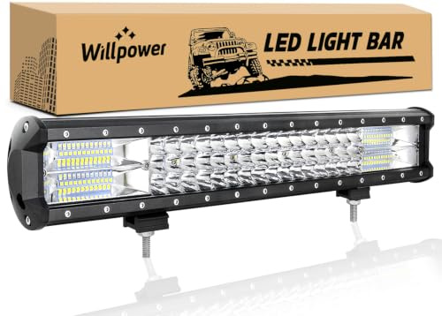 Willpower Arbeitsscheinwerfer led 12v, 20 Zoll 52CM 288W Offroad LED Scheinwerfer 12V 24V Flutlicht Spotlight Combo IP67 Wasserdicht Nebelscheinwerfer für Traktor SUV ATV LKW Auto Zusatzscheinwerfer