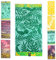 jilda-tex Strandtuch 90x180 cm Badetuch Strandlaken Handtuch 100% Baumwolle Velours Frottier Pflegeleicht (Monstera Jungle)
