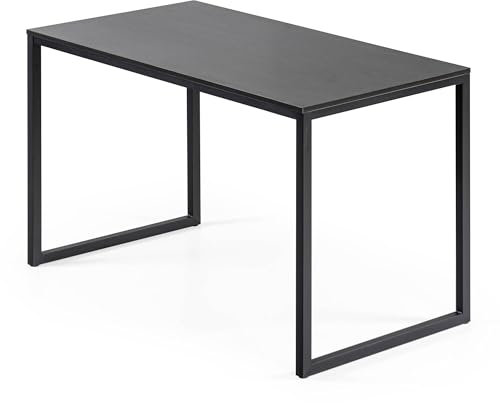 Zinus Jennifer Mesa de escritorio 119x61x74 cm - Mesa de estudio moderna de metal y madera - Mesa de ordenador para oficina en casa - Marrón oscuro y negro