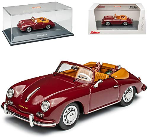 Porsche 356A Cabrio Rot Braun mit Golftaschen 1955-1959 limitiert 750 Stück 1/43 Schuco Modell Auto