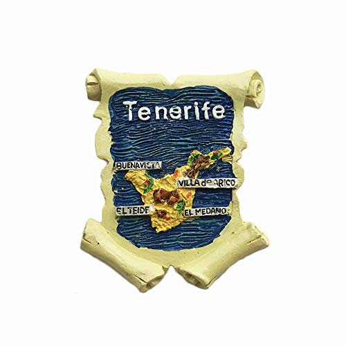 Kühlschrankmagnet, Motiv: Teneriffa, Spanien, 3D-Ozeankarte, Kunstharz, Reise-Souvenirs, handgefertigt, Heim- und Küchendekoration, Teneriffa-Kühlschrankmagnet, Sammlung, Geschenk