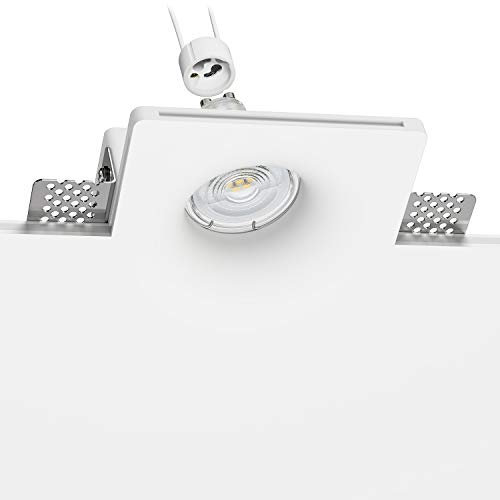 ledscom.de Foco empotrable LED para yeso GIEDI DIY, incl. lámpara GU10 (blanco cálido, 5,4W, 510lm, 50°)