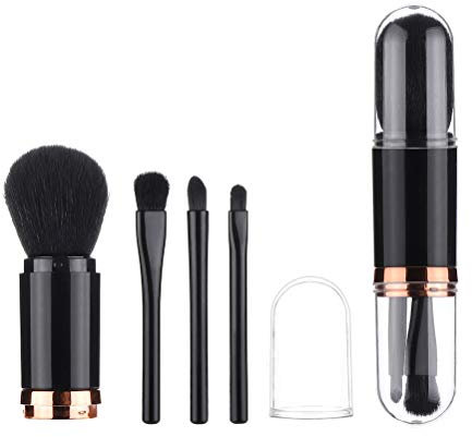 Nerplro 4 in 1 einziehbare Make-up-Pinsel, Kosmetik, Schönheit, Make-up, Mineralien, Puderpinsel, einziehbarer Kabuki-Pinsel, Grundierungspinsel, Rouge-Pinsel, Kosmetik-Werkzeug