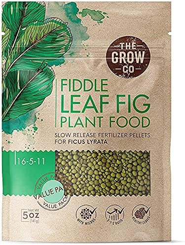 Fiddle Leaf Fig Tree Plant Food - Slow Release Fertilizer Pellets for Potted Figs - Steady Nutrients to Grow Healthy Indoor and Outdoor Ficus Plants (5 oz)