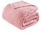 Exclusivo Mezcla Kuscheldecke Flanell-Fleecedecke mit Blättermuster, 220 x 240 cm Sofadecke für Ganzjahreszeit, Flauschig und Warm, Rosa