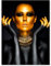 wandmotiv24 Leinwandbild Gold Collection, Hochformat, Frau in Gold & Schwarz M0154