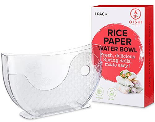 Oishi Tableware Reispapier Wasserschale - Spring Roll Wasser Bowl, Reispapierhalter für Wrappers Frühlingsrollen Sommerrollen Vietnamesische Sommerrolle Banh Trang Halter (1 Pack)