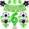 Fußball 6. Geburtstag Deko Set - Luftballons Grün, Ballon Deko für Jungen, Geburtstagsdeko 6 Jahre