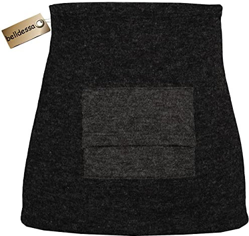 alles-meine.de GmbH mit Tasche - für Moorkissen/Wärmekissen/Kirschkernkissen - Angora Wolle - schwarz - Nierenwärmer/Rückenwärmer/Bauchwärmer - Größe: Mann M - ideal ..
