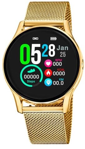 LOTUS Montre pour Femme 50003/A Smartwatch Boîtier en Alliage Doré Bracelet en Acier Inoxydable Doré