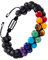 murtoo Armband Herren, 7 chakra Armband, Perlenarmband, Lavastein Armband(lava,7 chakra,8mm)