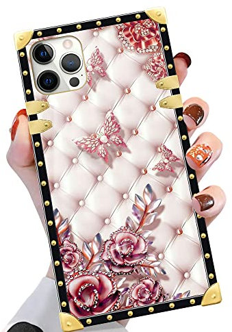 Yuning419 Butterfly Diamond Case for iPhone 13 Mini, Luxury Soft TPU Shockproof Protective Hard PC Case for 5.4 inch