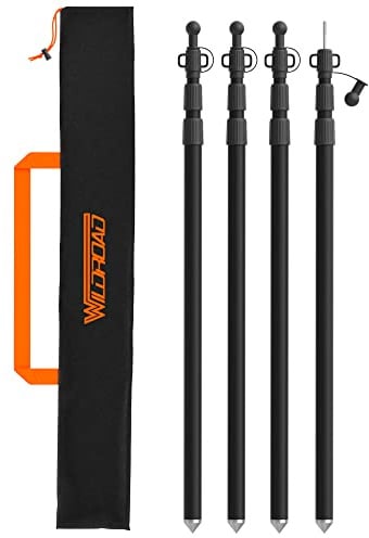 WILDROAD Telescoping Tarp Poles Tent Poles Canopy Poles 7.7 ft, 4 Pack