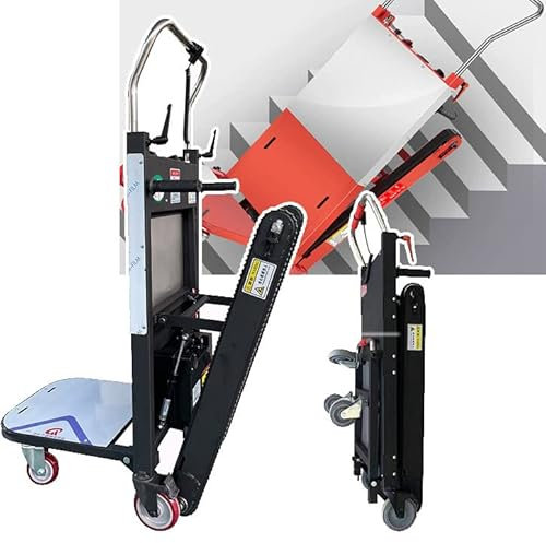 XINGma Carrello Elettrico Pieghevole, Carrello Elettrico per Salire Le Scale, capacità di Carico 300 kg, Tempo di Utilizzo/5 Ore, per La Movimentazione Domestica di Oggetti Pesanti,Black
