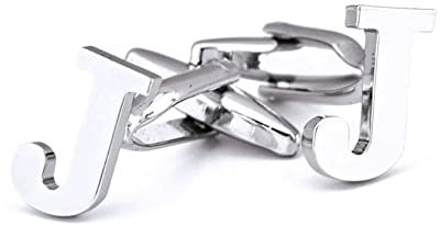 Manschettenknöpfe Elegant, Silber Manschettenknöpfe Elegant Buchstabe J Bräutigam Hochzeitsgeschenk
