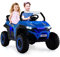 GOPLUS 12V Kinder Elektroauto, 2-Sitzer Kinderfahrzeug mit 2,4 GHz Fernbedienung, Scheinwerfer, Musik, Coolen Lichteffekten & Aufbewahrungstasche, Kinderauto mit Langsam Start für 3-8 Jahre (Blau)