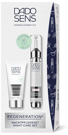 DADO SENS REGENERATION E NACHT-PFLEGESET NACHTCREME 50ml & GRATIS ECTOIN FLUID 15ml - Für sensible Haut, mildert Falten, fördert Nachts-Regeneration - Ideal bei Neurodermitis, Rosacea & Spät-Akne…