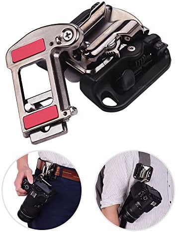 camera belt clip,Camera Belt Holster Mount Waist Clip Holder er With Quick Release Plate 1/4 Inch Screw for Canon Nikon Sony Olympus DSLR Cameras