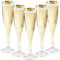 Sektgläser Plastik 20 Stück - Champagnerflöten aus Kunststoff 150ml Mehrweg Mit Goldene Kanten Marker für Hochzeit Party Picknicks Outdoor Partys Mimosa Bar (Transparent)
