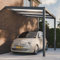 Pratt & Söhne Carport aus Aluminium 306 x 258 x 285 cm - Autoüberdachung inkl. Hohlkammerplatten - Garage Unterstand Terrassenüberdachung - Pergola Veranda - Anthrazit