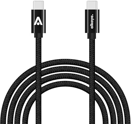 Alkaya. kompatibel mit Android-Geräten Ladekabel USB-C, Datenkabel geflochten schwarz, für Samsung, Xiaomi, Sony, Google, Huawei - 1m/65W