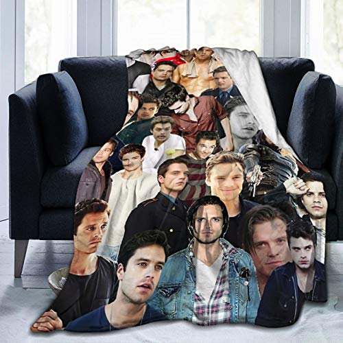 Suehome Sebastian Stan Bucky Barnes Weiche und bequeme warme Fleecedecke für Sofa, Bett, Büro, Kniepolster, Bett, Auto, Camping, Couch, gemütliche Plüsch-Überwurfdecken