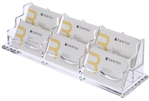 SANRUI Acryl Visitenkartenhalter Visitenkartenetui Aufbewahrung Kartenständer Aufsteller für Büro-Organisation, Messe, Hotel, Acryl, Transparent Business Card Holder