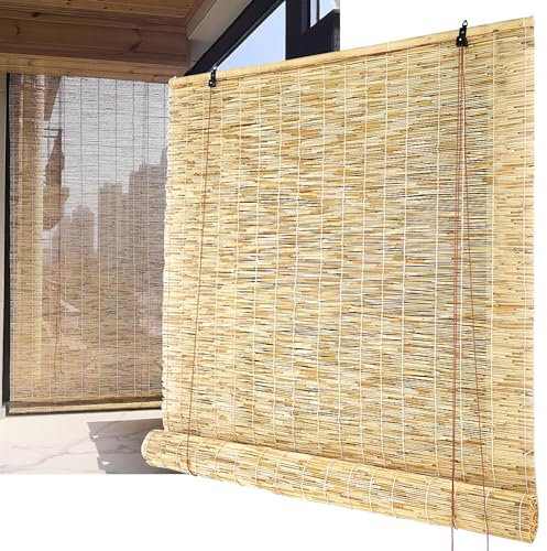 TMGJShd Tenda a Canne per Tenda a Rullo in Bambù Retrò per Esterni - Rullo Naturale per La Privacy Tende a Rullo in Bambù da Giardino per Balcone da Giardino. (Size:40cmx40cm/15.75inx15.75in)