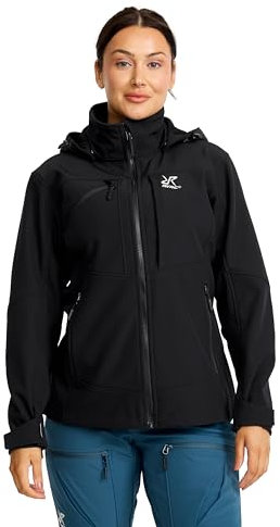 RevolutionRace Hiball Softshell Jacket für Damen, Outdoor Jacke für Wandern, Black, XL