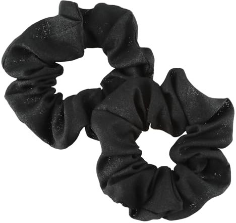 2 Stück Neon Haargummi Scrunchie Pop Schwarz Scratch Einfarbiges Kratzgummiband Kratzkrawatten Haarschmuck Scrunchies Seide für Damen Satin Scrunchies Haargummis Schwarz Mädchen Glitzer