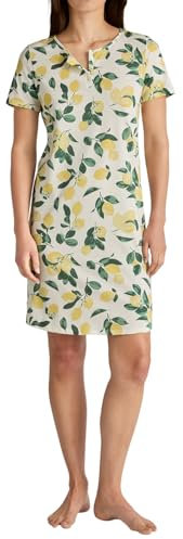 CALIDA Fruity Dreams Kurzarm-Nachthemd Damen, aus Bio Baumwolle, atmungsaktiv, temperaturregulierend, pflegeleicht, Länge 95cm