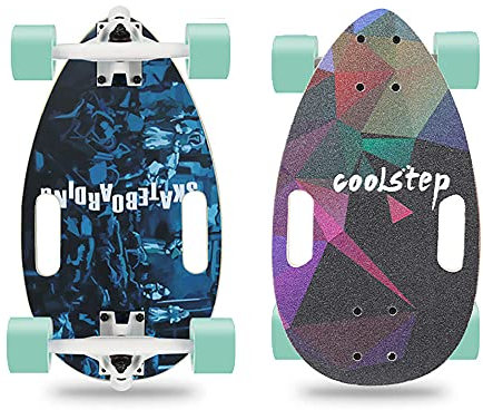 Mini longboard beginner skateboard, 17-inch complete skateboard for teenagers and adults, 8-layer maple deck suitable for boys and girls