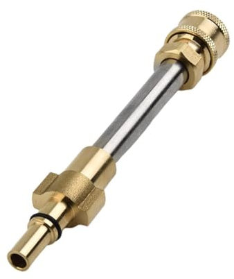Michear Adaptateur de nettoyeur haute pression 6,35 mm à connexion rapide – Connecteur de lance à mousse en laiton 4500 psi, coupleur métallique étanche pour Karcher/Bosch/Black+Decker