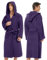 Fullove Accappatoio da uomo con cappuccio - Accappatoio classico in spugna per uomini (viola intenso)