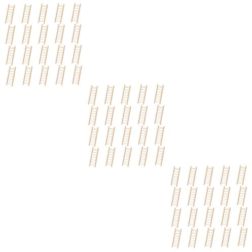 KOMBIUDA 60 Pcs Small Staircase Ornaments Miniature Dollhouse Accessories Doll House Ladders Layout Props for Mini House Mini House Miniature Ladders Mini House Ladder Miniatures Wooden