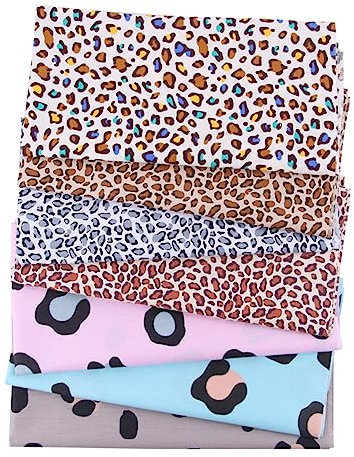 Operitacx 7stücke Leopardenmuster Stoff Baumwolle Für Quilten DIY Patchwork Tücher Und Näharbeiten Langlebig Und Praktisch Für Bastelprojekte