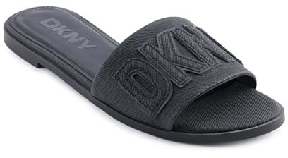 DKNY Women's Willow-Flat Slide Sandal, black, 6.5 UK