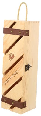 GREENADSCAPE Scatola Scatola per Bottiglie di Vino Arredamento Valigia Vintage Porta Vino portabottiglie Vino Confezione Vino organizzatore Domestico Accessorio Vino Legno di Pino